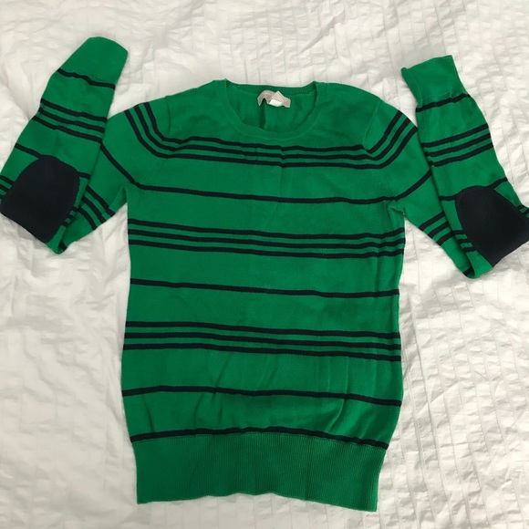 BR green striped sweater